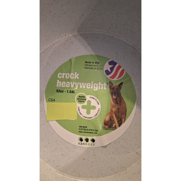 Van Ness Crock Heavyweight Dish Food Bowl for Dogs Large 52 ounces (2) - Picture 2 of 6